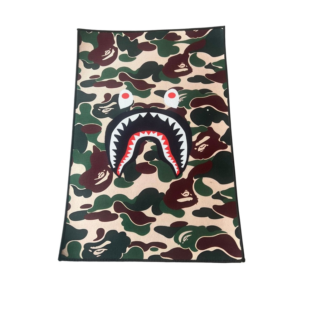 Bape Sharkface Camo Rug Non Slip Back
